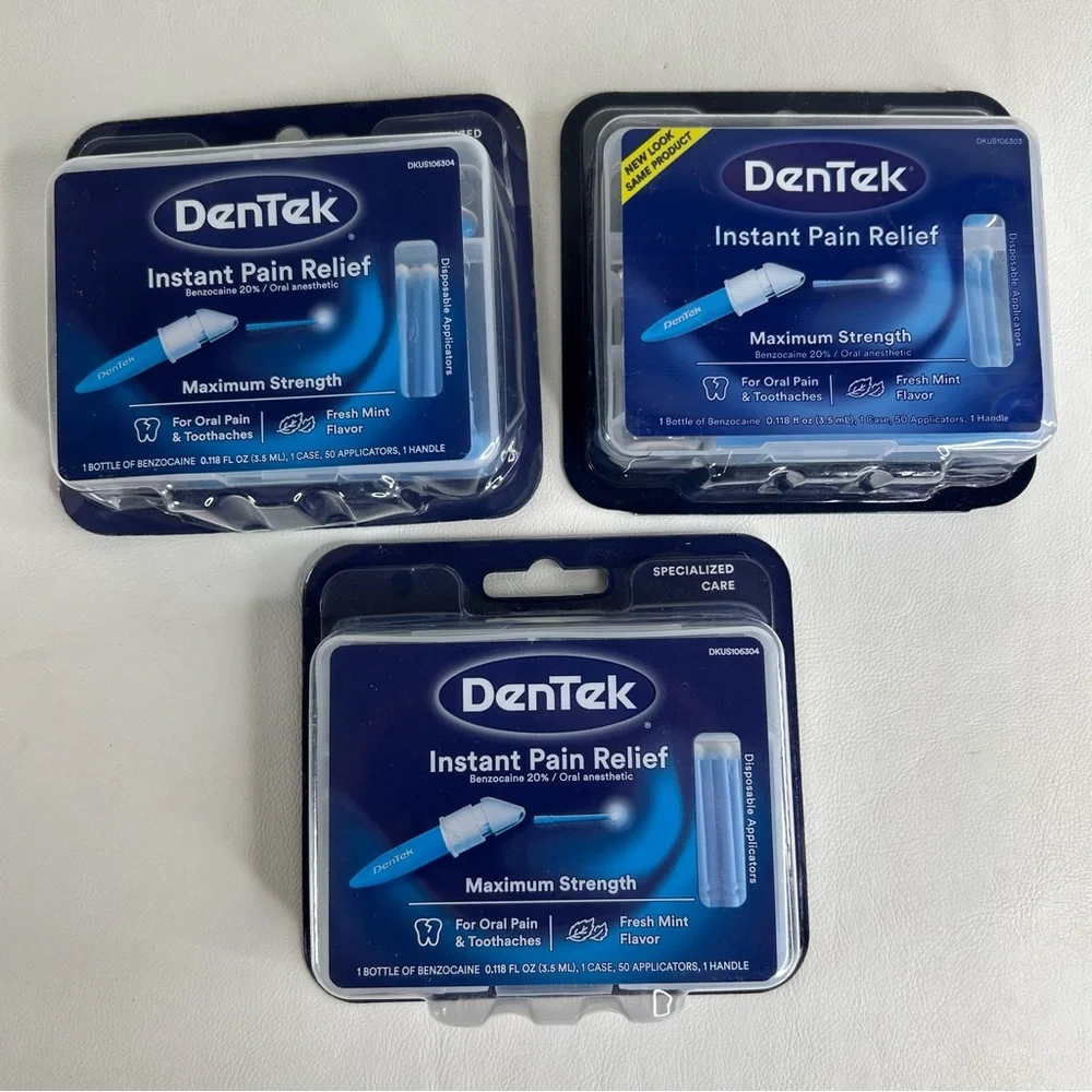 DenTek Instant Pain Relief Maximum Strength Kit for Toothaches 50 Count Lot of 3